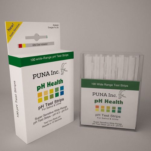 Puna Ph Test Strips 100 strips PH Test Saliva &amp;Urine Get Results in 15 Seconds