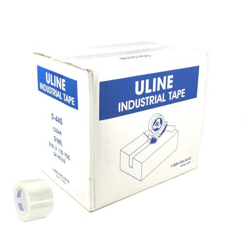 3&#034; x 110 yards clear acrylic packing tapes 2 mil uline industrial 24 rolls /case for sale