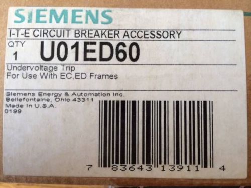 NEW Siemens U01ED60 Undervolage Trip For EC,ED Frames