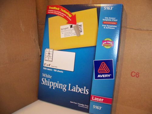Avery 5163 Easy Peel White Mailing Label - 2&#034; Width X 4&#034;, New