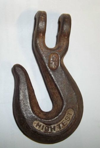Vintage high test forged 5/16&#034; clevis grab chain hook steampunk industrial for sale
