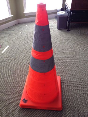 Mutual industries collapsible orange 28&#034; traffic cone for sale