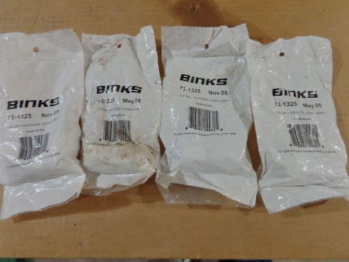 Binks 72-1325 1/4 sw x 3/8 hose conn asm f, connector set of 4 new n sealed  bag for sale