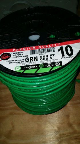 500 ft roll 10 awg thhn copper wire new green