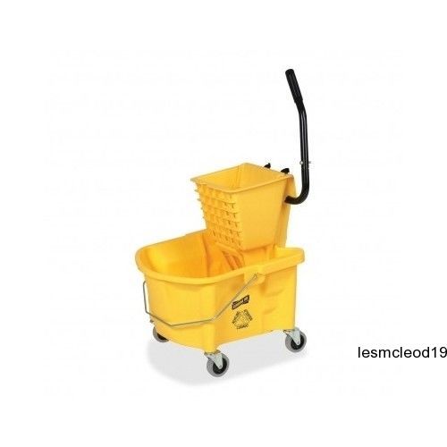 Genuine Joe Splash Guard Mop Bucket/Wringer, Yellow Janitorial New  Commercial