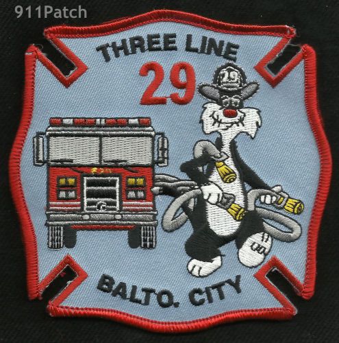 BALTIMORE CITY, MD - Three Line 29 Balto City Truck FIREFIGHTER PATCH Fire Dept
