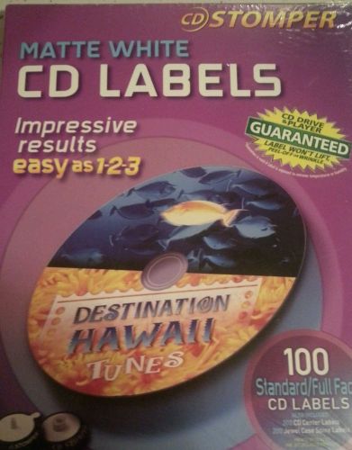 Stomper CD DVD White Matte Labels 100 Count,200 Count center/Spine Labels