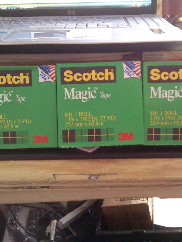 Magic Tape, 1&#034; x 2592&#034;, 3&#034; Core, 3/Pack