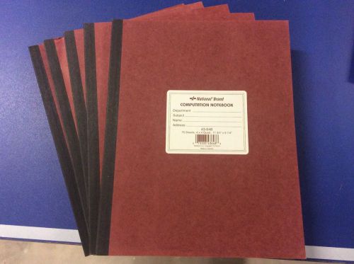 5 National Computation Notebooks 43-648 43648, 4x4 Quad, 75 Sheets, 11-3/4&#034; x 9-