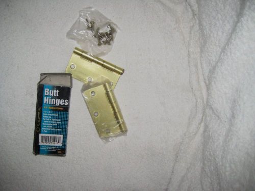Ultra butt hinges  1/4&#034; radius corner 3.5&#034; x 3.5&#034;  35217 satin brass 2 pack  nip for sale