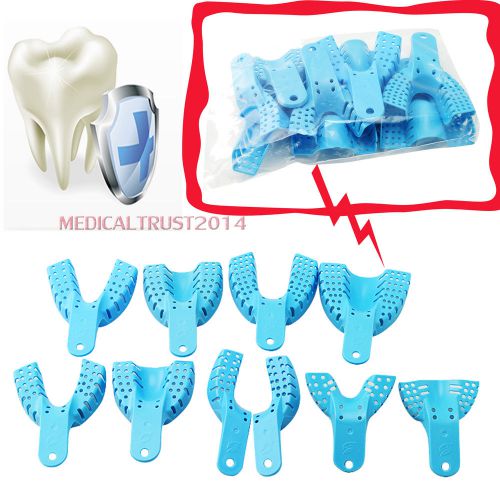 10pcs Light Blue oral Dental lab Impression Trays Central Instruments