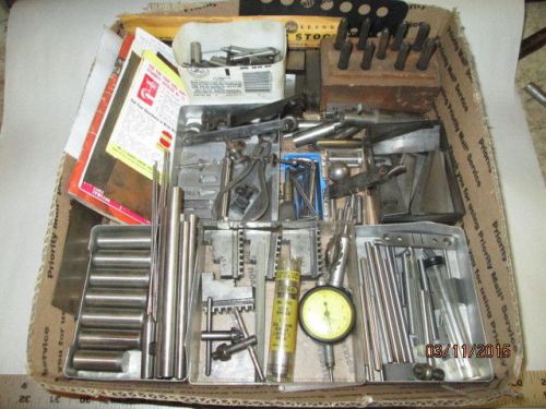 MACHINIST LATHE MILL Machinist Lot Gages Blocks Stamps Cutters Jaws &amp; Parts Etc