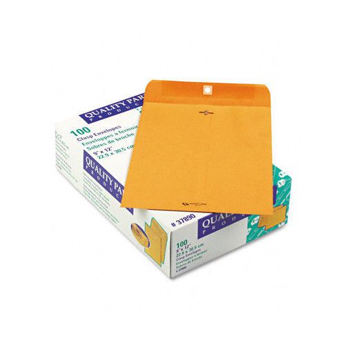 Quality Park Products Clasp Envelope, 9 x 12, 28lb, Light Brown, 100/box
