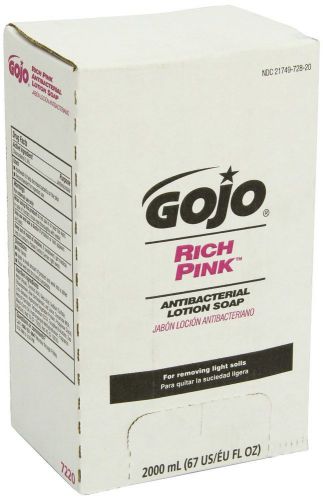 GOJO 7220-04 2000 mL Rich Pink Antibacterial Lotion Soap (Case of 4)