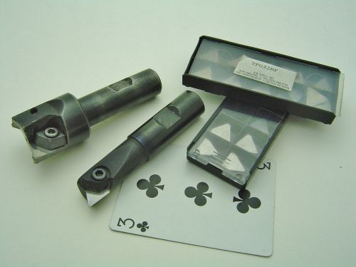 Ab tools lot aluma hog insert end mill cutters 1-5/16  3/4 tfg32mf &amp; 21 inserts for sale