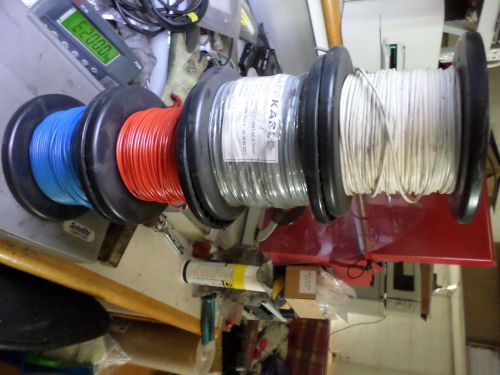 CABLE ** LOOK ** 4  Rolls of 0.75mm Building wire - RED WHITE BLUE GREY -