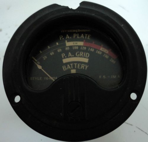 Vtg wwii art-13 transmitter pa plate grid battery westinghouse nx-33 panel meter for sale