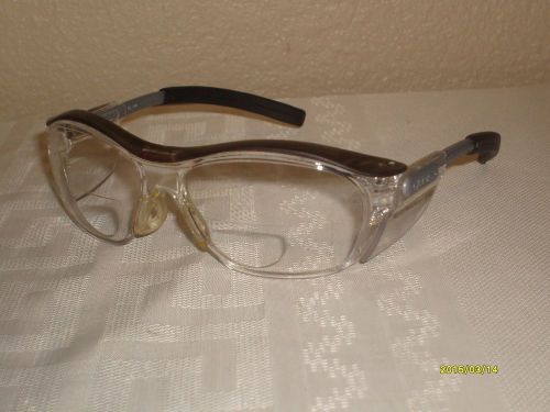Nuvo  Gray Frame Bifocal Safety Reading Glasses Lens +1.50 EUC in Ray Ban Case