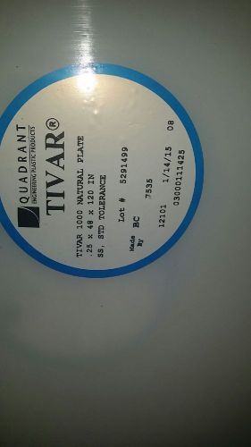 Quadant tivar  1000 white natural plate .125 x 48&#034; x 120&#034; for sale