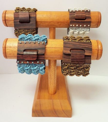 Brown Color Wood Bracelet Display