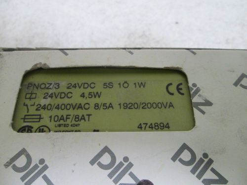 PILZ PNOZ/324VDC5S1O1W SAFETY RELAY 24 VDC 240/400VAC *NEW IN A BOX*