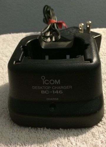 ICOM BC-146 ~ TWO WAY RADIO DESKTOP BATTERY CHARGER w/ Power Supply