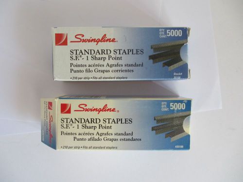 Swingline  SF1 Staples for Standard Staplers  Leg Length 5000/BX - 2 boxes