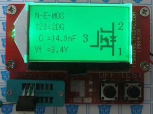 Small 12864 LCD Transistor Tester Capacitance ESR Meter Diode Triode MOS LCR NPN