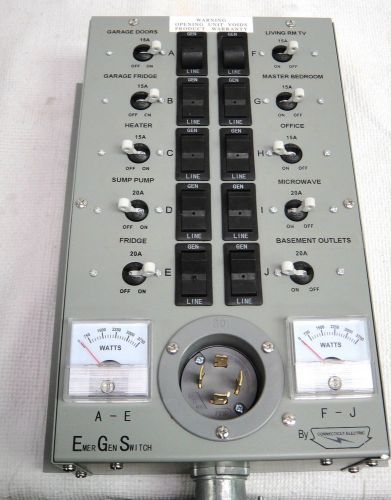 Connecticut electric emer gen switch 10-7501a 10 circuit manual switch kit used for sale
