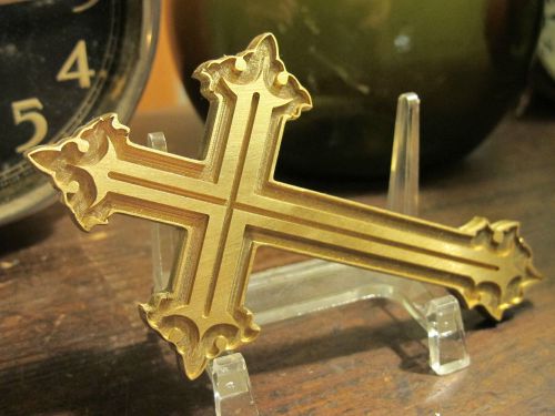 Brass cross bible leather bookbinding press stamp embossing die letterpress for sale
