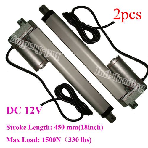 2 Dual 18&#039;&#039; Heavy Duty Linear Actuator Stroke 330lbs Max Lift Output 12-Volt DC