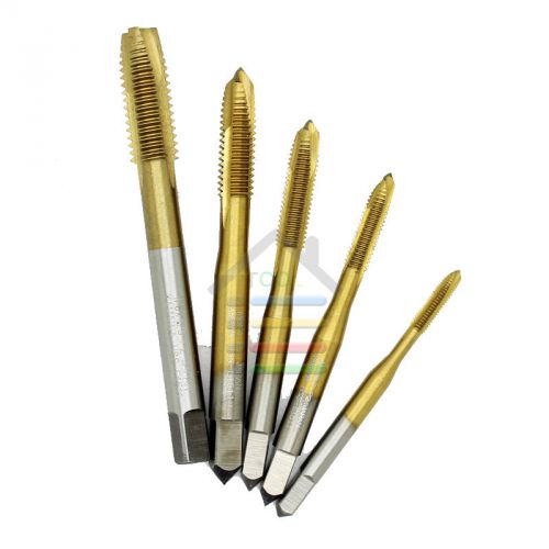5pcs hss titanium machine taps spiral point plug thread 3 flute m3 m4 m5 m6 m8 for sale