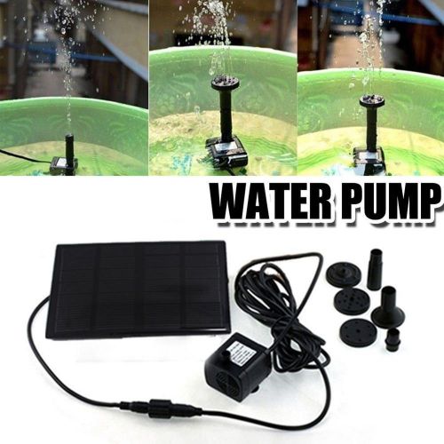 Solar Water Power Fountain Pump Kit Pool Garden Pond Watering Submersible Black
