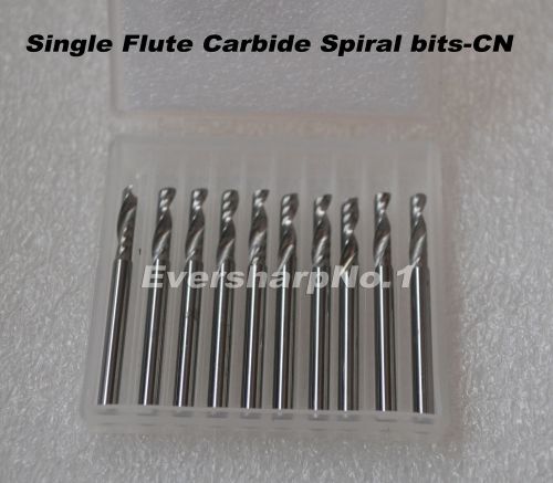 Lot 10pcs 3.175mm 1/8&#034; Single Flute Carbide Spiral End Mill 6mm CEL Router Bits