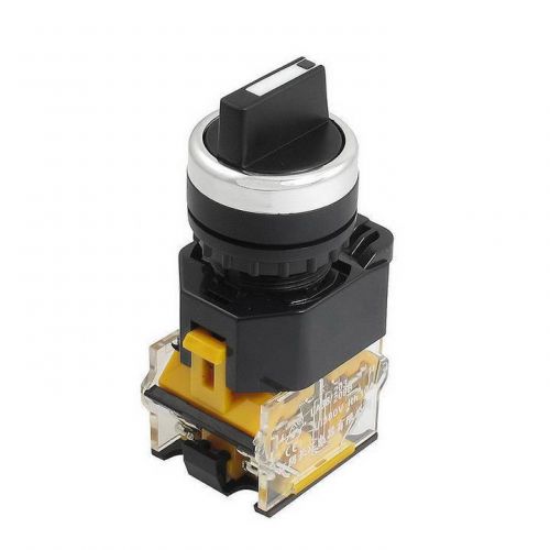 22mm Rotary Selector Switch 3 Position NC+NO Latching Self-Locking 10A
