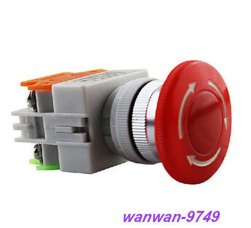 1 pcs Red Sign Mushroom Emergency Stop Push Button Switch LAY37-11ZS US Shipping