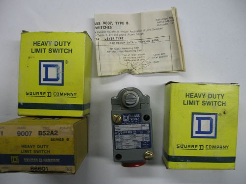 Square D Heavy Duty Limit Switch - 9007 B52A2 - Series B - NIB - NOS