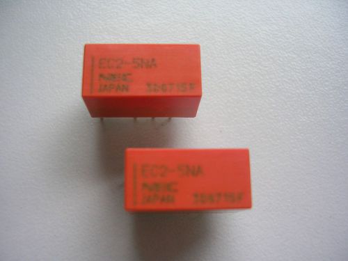 Lot of  2  NEC 5V DC coil Relay ref : EC2-5NA