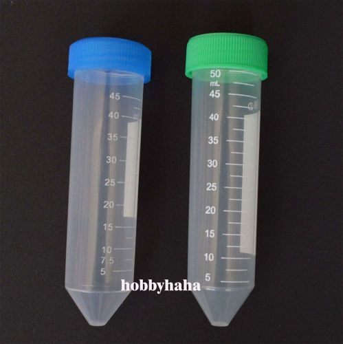New 50pcs 50ml Clear Conical Bottom Micro Centrifuge Tubes on Rack