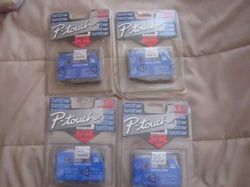 Set of 4 Genuine Ptouch P Touch Brother Tapes TZ131 TZ231 TZ211