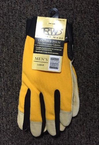 Rw Rugged Wear Leather Palm Hi-Dexterity Gloves Men&#039;s Large!! NEW w/Tags!!!