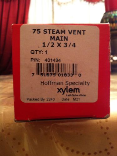 Hoffman specialty #75 steam vent main air valve 1/2&#034; x 3/4&#034; 401434 new for sale