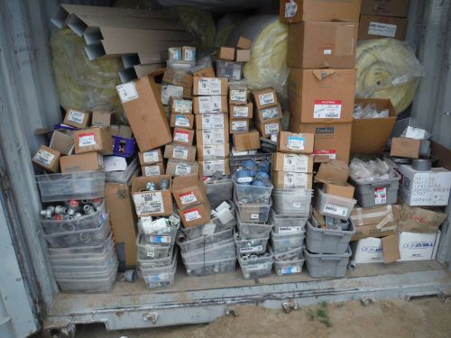 LOT OF ELECTRICAL FITTINGS,VALVES,SPLICES, PVC,MANY NEW BOXES OF ELECT
