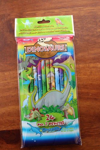 DINOSAURS PENCIL PACK of 24 NEW no. 2 lead