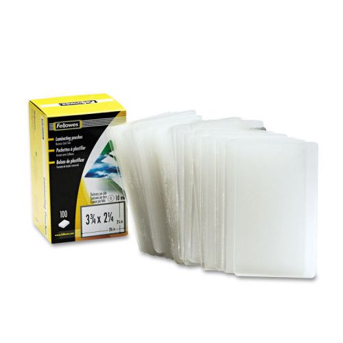 Fellowes Laminating Pouch, 10 mil, 2-1/4 x 3-3/4, Business Card Size, 100/Pack