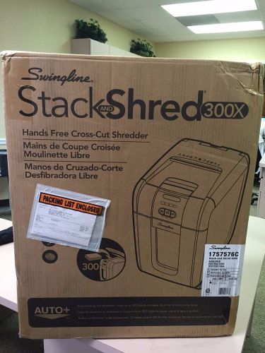 Swingline Paper Shredder, Stack-and-Shred 300X Hands Free, Super Cross-Cut, 3...
