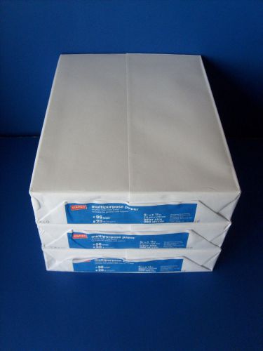 3 Reams Staples Ream 8 1/2&#034; x 11&#034; Multipurpose Paper 1,500 Sheet Case 96 US 109