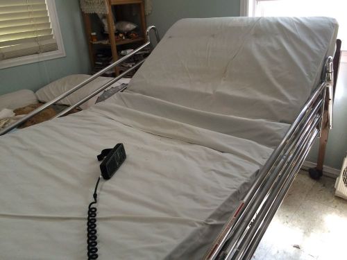 Drive Medical Full-Electric Bed 15008 with Mattress and Chrome Side Rails