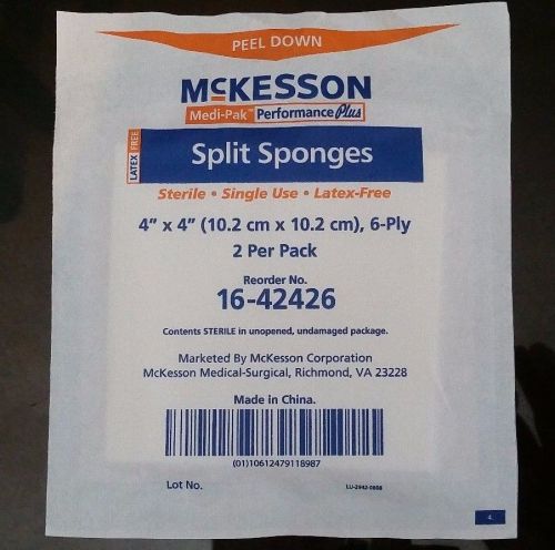 McKesson Split Sponges Drain Split 4x4 Inch 6 Ply Sterile  50 Quanitity