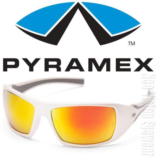 Pyramex Goliath White Orange Mirror Lenses Safety Glasses Sunglasses Z87+